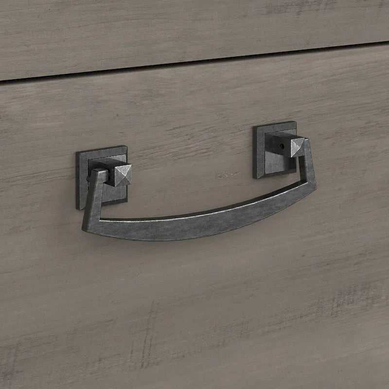 Classificatore laterale da fattoria a 2 cassetti, rovere bianco lino/grigio driftwood – 1 utente