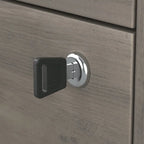 Classificatore laterale da fattoria a 2 cassetti, rovere bianco lino/grigio driftwood – 1 utente