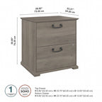 Classificatore laterale da fattoria a 2 cassetti, rovere bianco lino/grigio driftwood – 1 utente