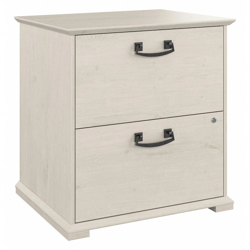 Classificatore laterale da fattoria a 2 cassetti, rovere bianco lino/grigio driftwood – 1 utente
