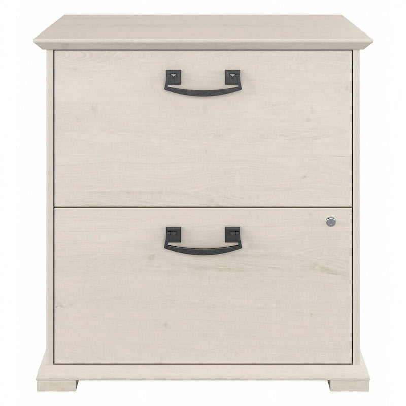 Classificatore laterale da fattoria a 2 cassetti, rovere bianco lino/grigio driftwood – 1 utente