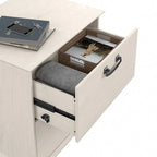 Classificatore laterale da fattoria a 2 cassetti, rovere bianco lino/grigio driftwood – 1 utente