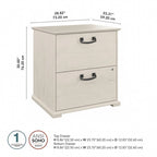 Classificatore laterale da fattoria a 2 cassetti, rovere bianco lino/grigio driftwood – 1 utente